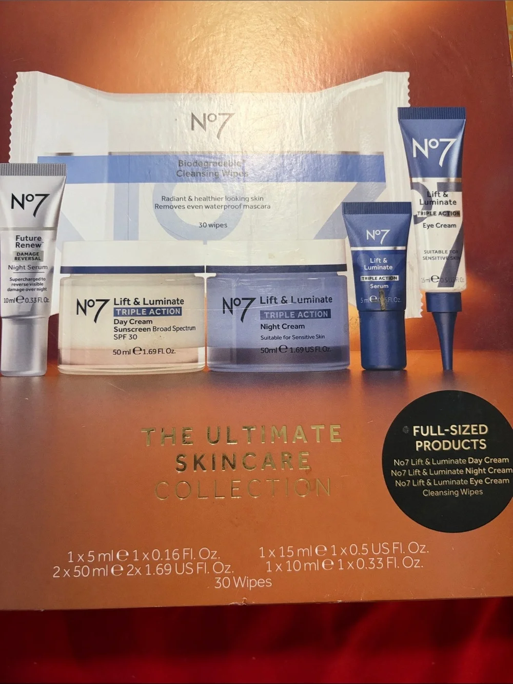 No7 Lift & Luminate Skincare Set - Full size products.  Sealed products